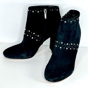 Sam Edelman Chandler Ankle Boots Black  Suede Studded Inside‎ Zip Trendy Sz 9